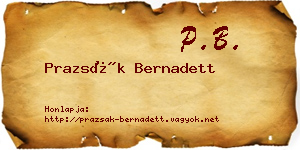 Prazsák Bernadett névjegykártya