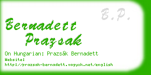 bernadett prazsak business card